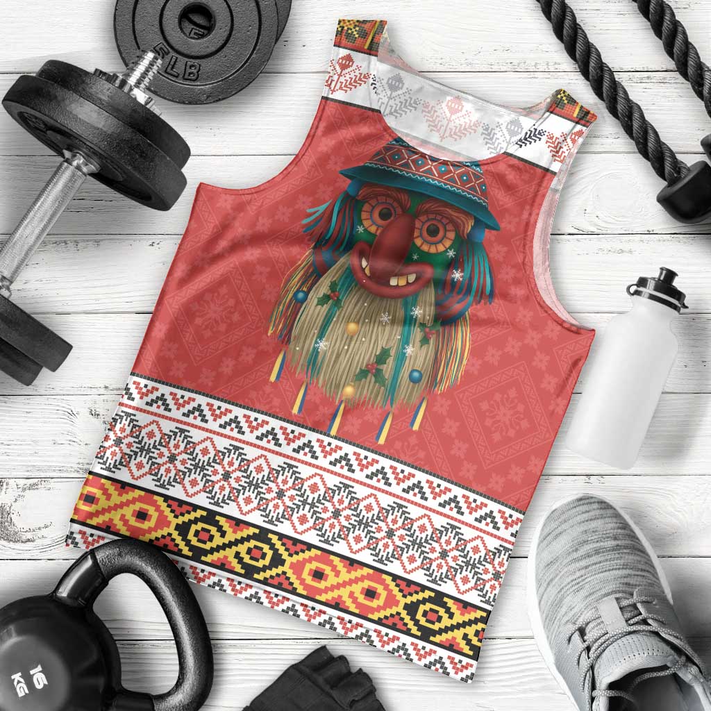 Personalized Romania Christmas Men Tank Top Romanian Folk Mask - Wonder Print Shop