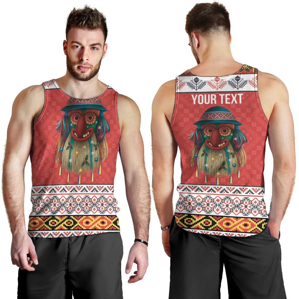 Personalized Romania Christmas Men Tank Top Romanian Folk Mask - Wonder Print Shop