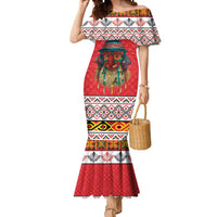 Personalized Romania Christmas Mermaid Dress Romanian Folk Mask - Wonder Print Shop