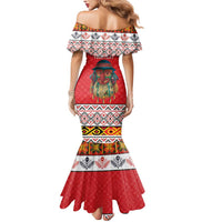 Personalized Romania Christmas Mermaid Dress Romanian Folk Mask - Wonder Print Shop