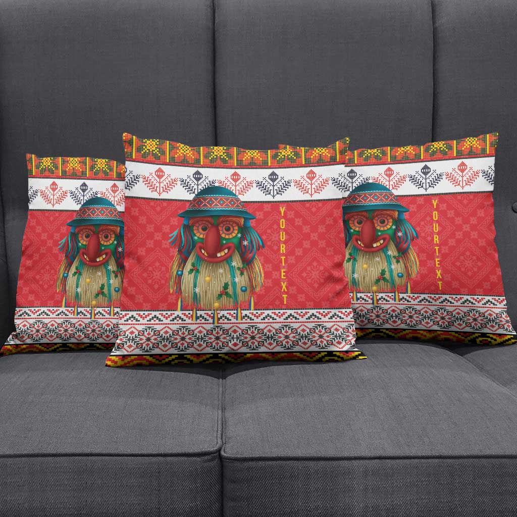 Personalized Romania Christmas Pillow Cover Romanian Folk Mask - Wonder Print Shop
