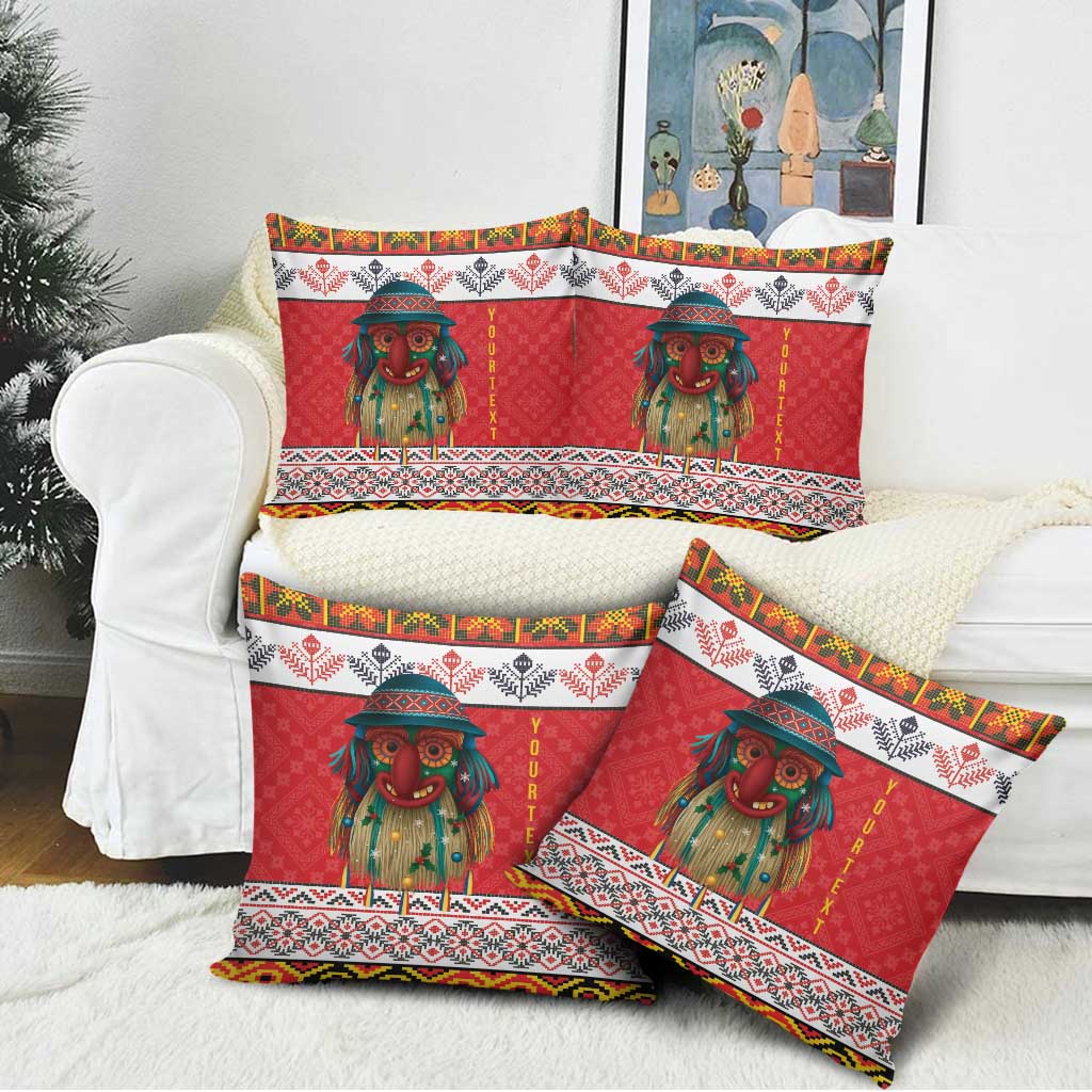 Personalized Romania Christmas Pillow Cover Romanian Folk Mask - Wonder Print Shop
