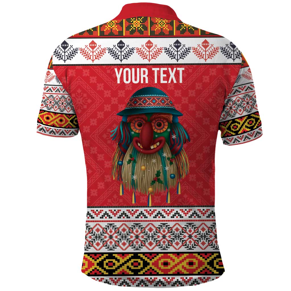 Personalized Romania Christmas Polo Shirt Romanian Folk Mask - Wonder Print Shop