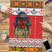 Personalized Romania Christmas Puzzle Romanian Folk Mask - Wonder Print Shop