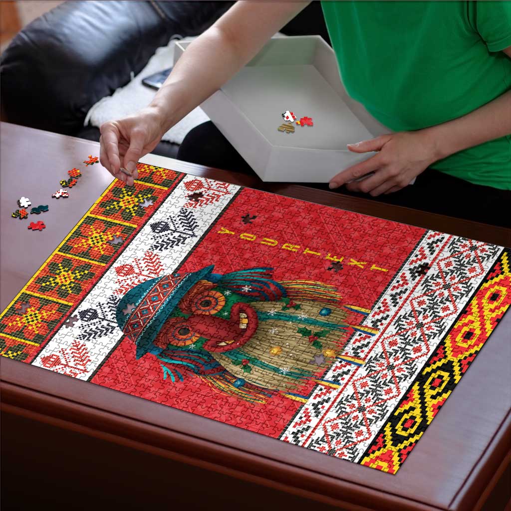 Personalized Romania Christmas Puzzle Romanian Folk Mask - Wonder Print Shop