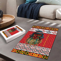 Personalized Romania Christmas Puzzle Romanian Folk Mask - Wonder Print Shop