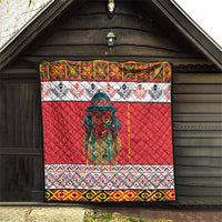 Personalized Romania Christmas Quilt Romanian Folk Mask - Wonder Print Shop