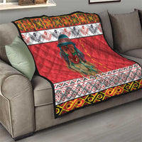 Personalized Romania Christmas Quilt Romanian Folk Mask - Wonder Print Shop