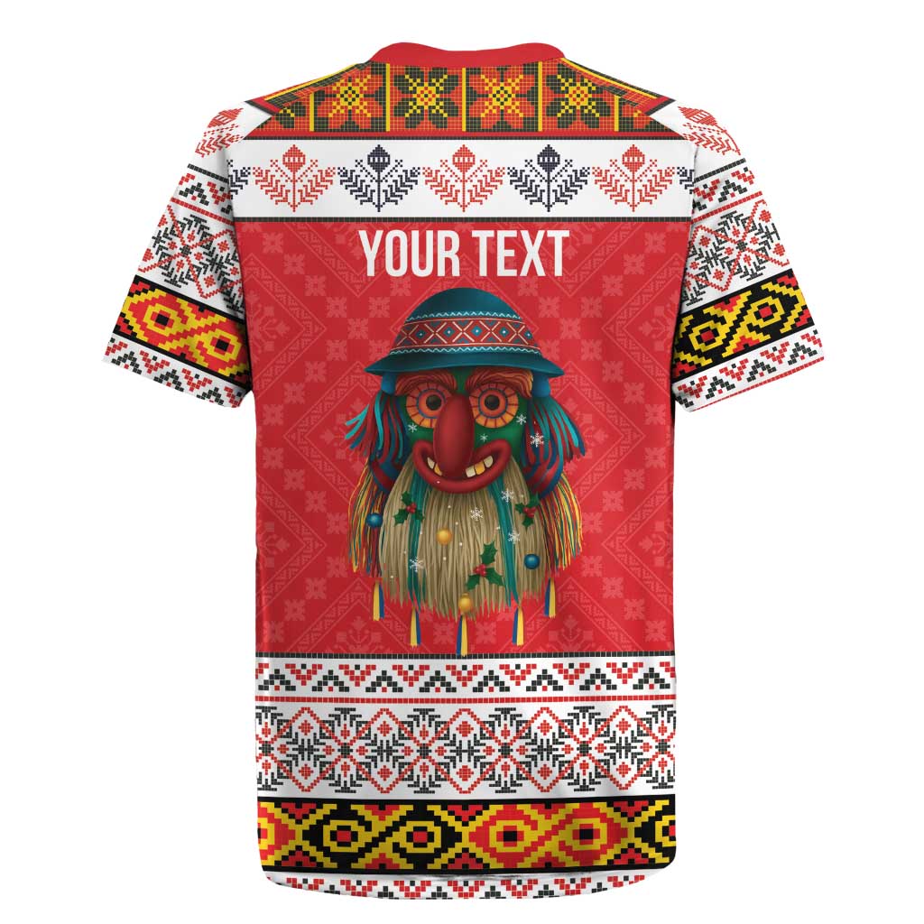 Personalized Romania Christmas Rugby Jersey Romanian Folk Mask - Wonder Print Shop