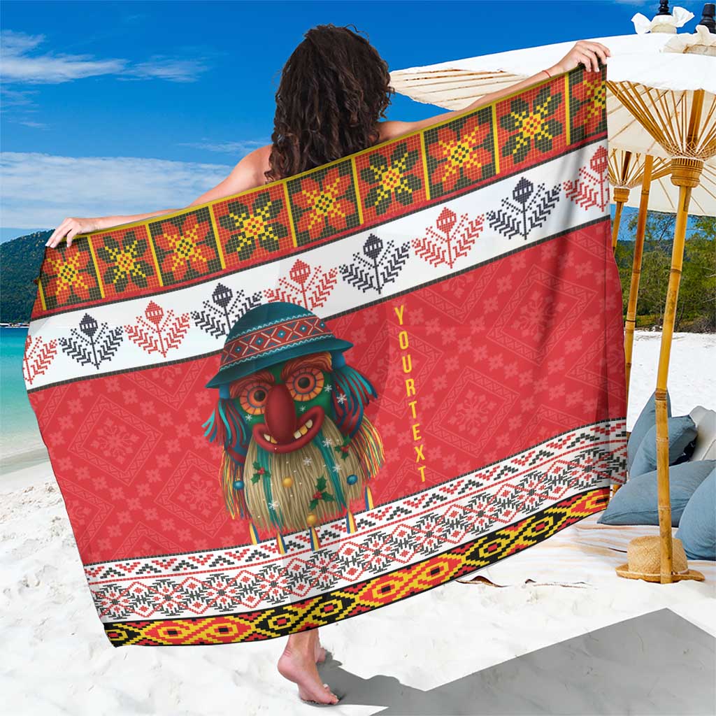 Personalized Romania Christmas Sarong Romanian Folk Mask - Wonder Print Shop