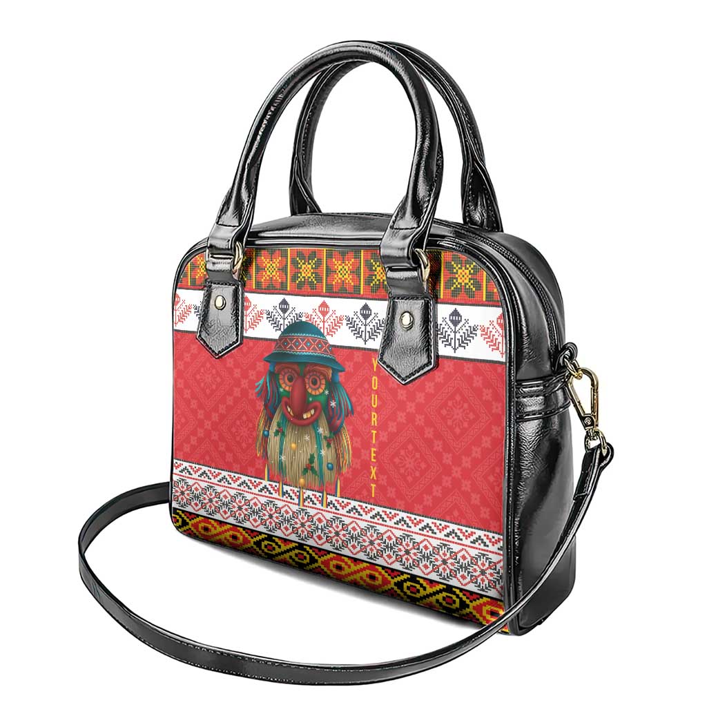 Personalized Romania Christmas Shoulder Handbag Romanian Folk Mask - Wonder Print Shop
