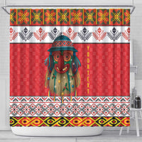Personalized Romania Christmas Shower Curtain Romanian Folk Mask - Wonder Print Shop