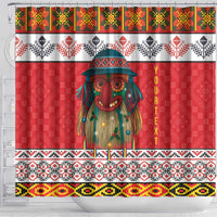 Personalized Romania Christmas Shower Curtain Romanian Folk Mask - Wonder Print Shop