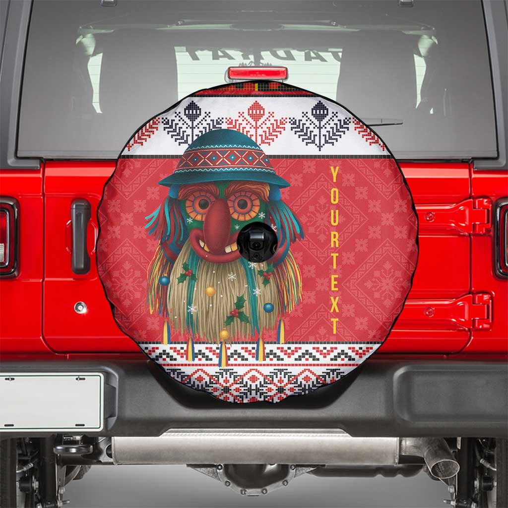 Personalized Romania Christmas Spare Tire Cover Romanian Folk Mask - Wonder Print Shop