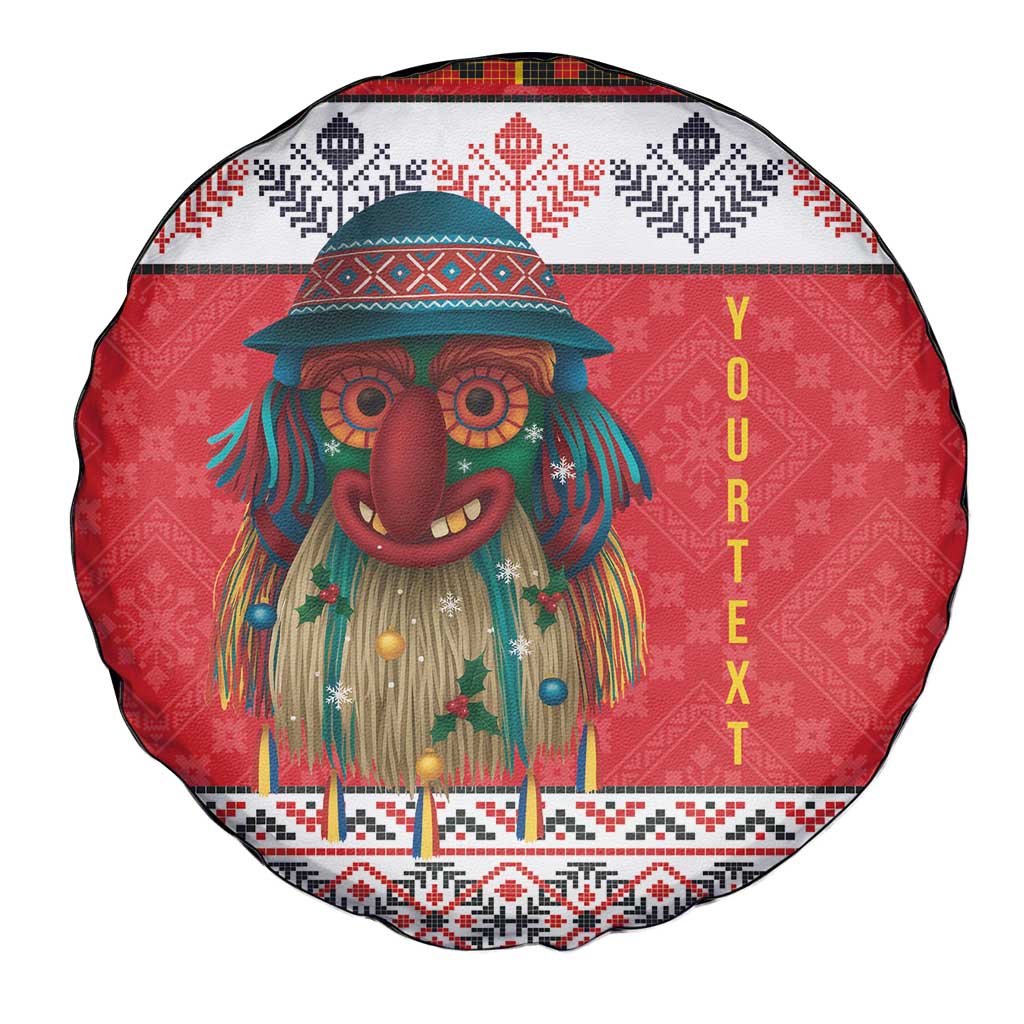 Personalized Romania Christmas Spare Tire Cover Romanian Folk Mask - Wonder Print Shop