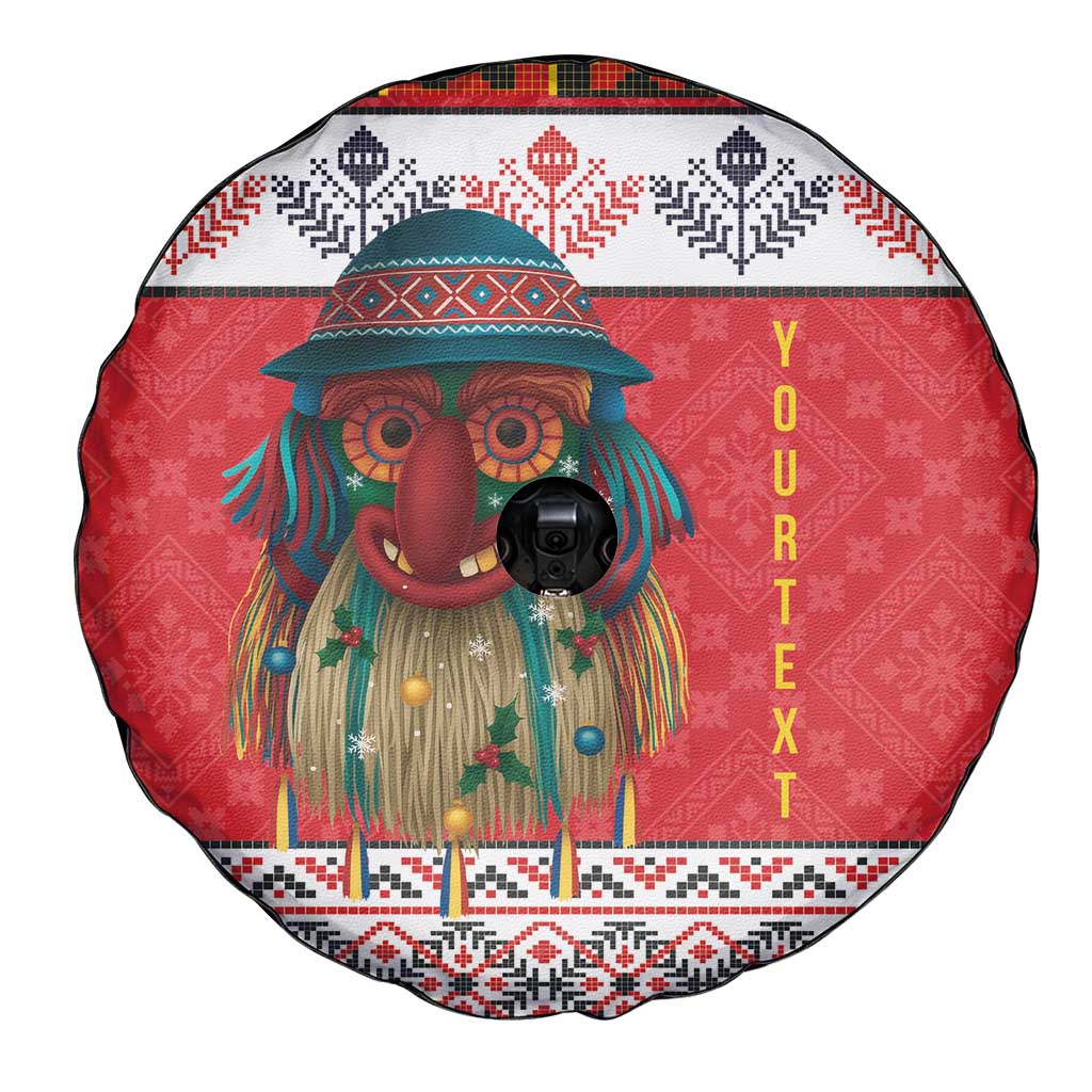 Personalized Romania Christmas Spare Tire Cover Romanian Folk Mask - Wonder Print Shop