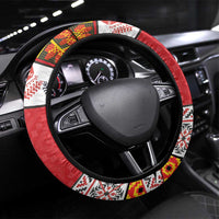 Romania Christmas Steering Wheel Cover Romanian Folk Mask - Wonder Print Shop