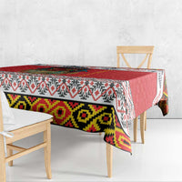 Personalized Romania Christmas Tablecloth Romanian Folk Mask - Wonder Print Shop