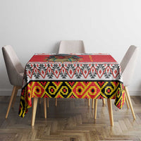 Personalized Romania Christmas Tablecloth Romanian Folk Mask - Wonder Print Shop