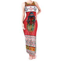 Personalized Romania Christmas Tank Maxi Dress Romanian Folk Mask - Wonder Print Shop