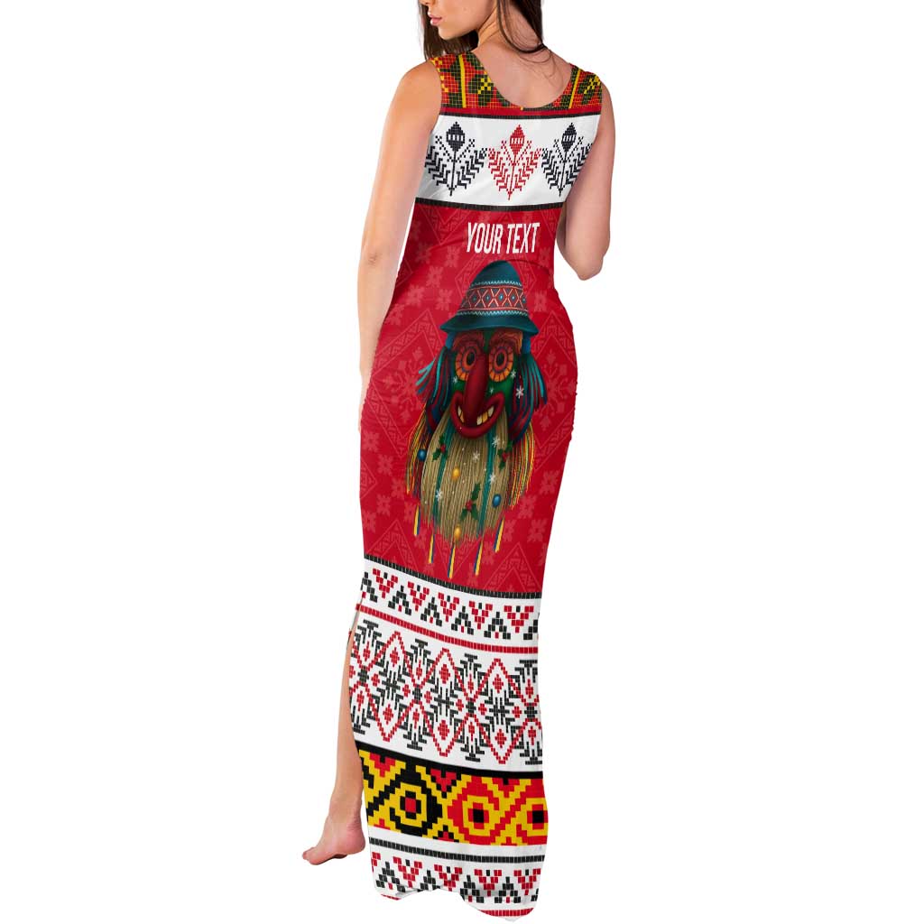 Personalized Romania Christmas Tank Maxi Dress Romanian Folk Mask - Wonder Print Shop
