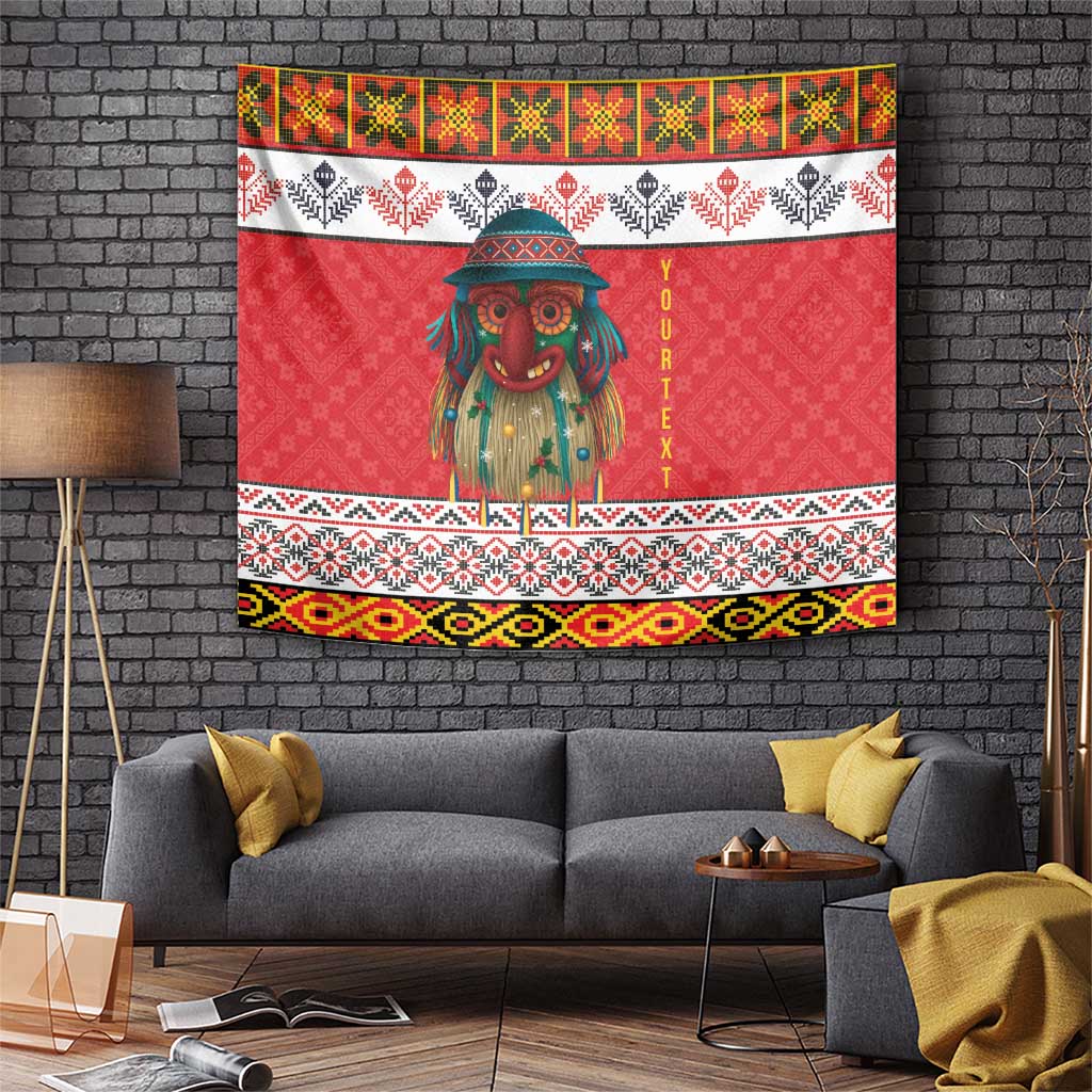 Personalized Romania Christmas Tapestry Romanian Folk Mask - Wonder Print Shop