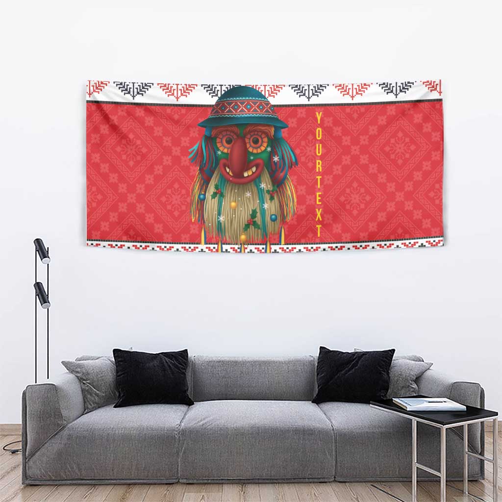 Personalized Romania Christmas Tapestry Romanian Folk Mask - Wonder Print Shop
