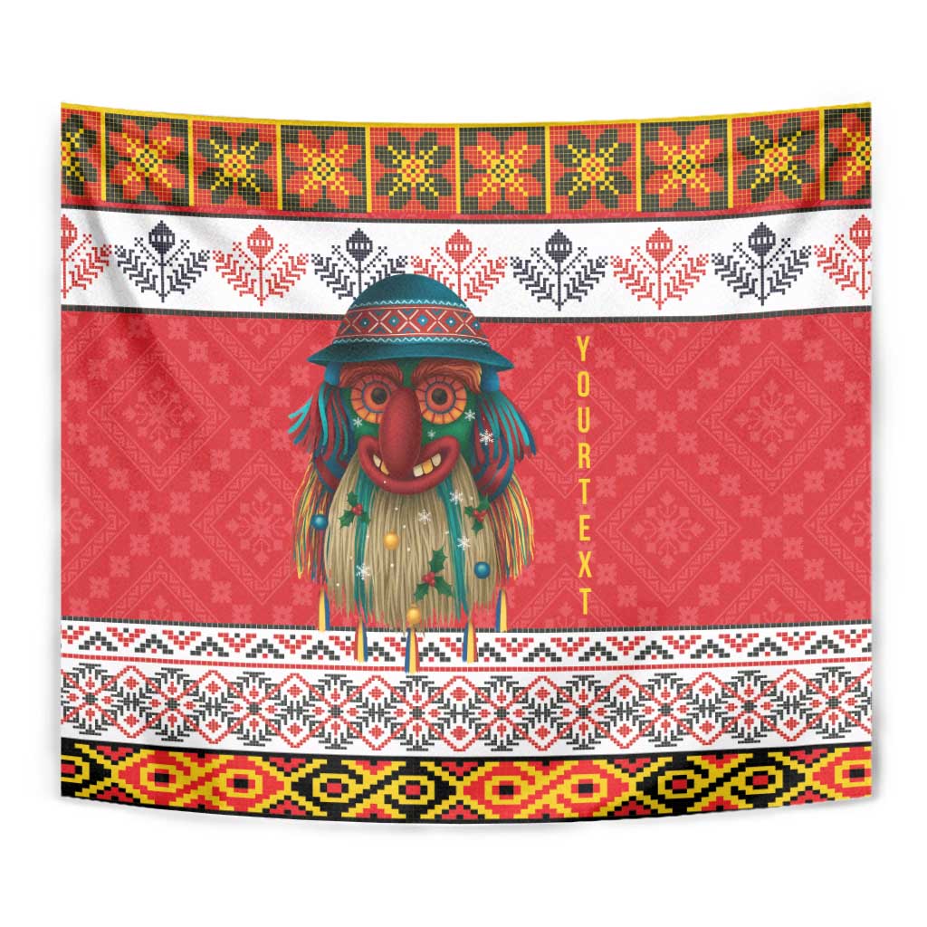 Personalized Romania Christmas Tapestry Romanian Folk Mask - Wonder Print Shop