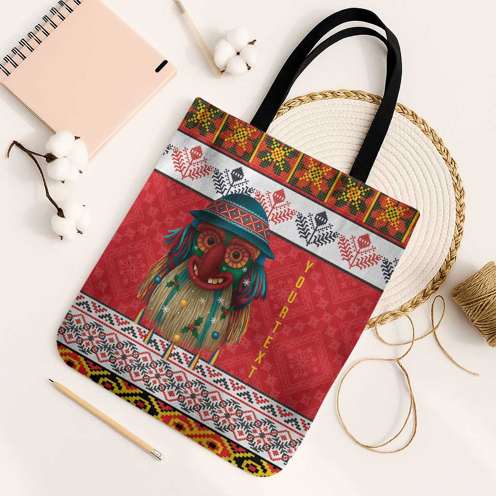 Personalized Romania Christmas Tote Bag Romanian Folk Mask - Wonder Print Shop