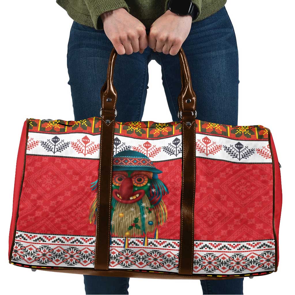 Personalized Romania Christmas Travel Bag Romanian Folk Mask - Wonder Print Shop