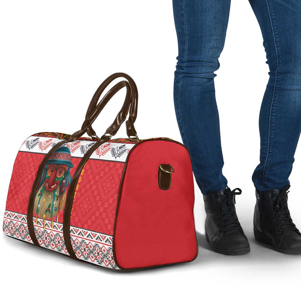 Personalized Romania Christmas Travel Bag Romanian Folk Mask - Wonder Print Shop