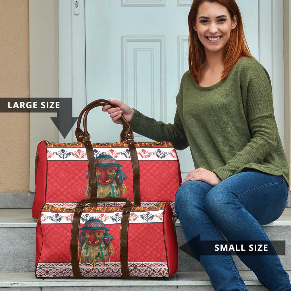 Personalized Romania Christmas Travel Bag Romanian Folk Mask - Wonder Print Shop