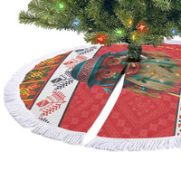 Personalized Romania Christmas Tree Skirt Romanian Folk Mask - Wonder Print Shop