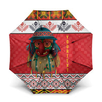 Personalized Romania Christmas Umbrella Romanian Folk Mask - Wonder Print Shop