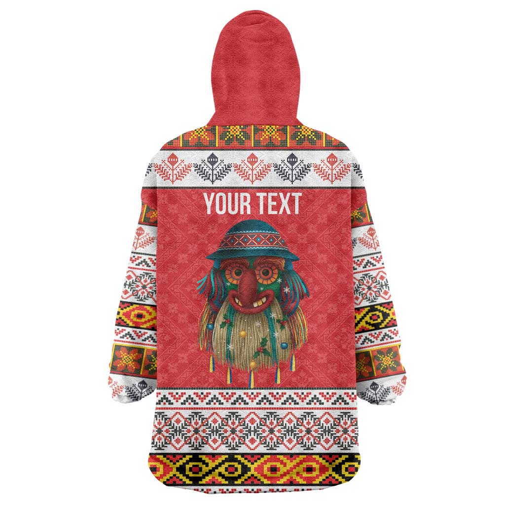 Personalized Romania Christmas Wearable Blanket Hoodie Romanian Folk Mask - Wonder Print Shop