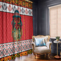 Personalized Romania Christmas Window Curtain Romanian Folk Mask - Wonder Print Shop