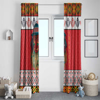 Personalized Romania Christmas Window Curtain Romanian Folk Mask - Wonder Print Shop