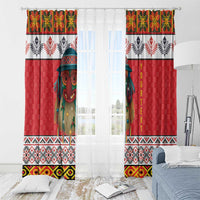 Personalized Romania Christmas Window Curtain Romanian Folk Mask - Wonder Print Shop