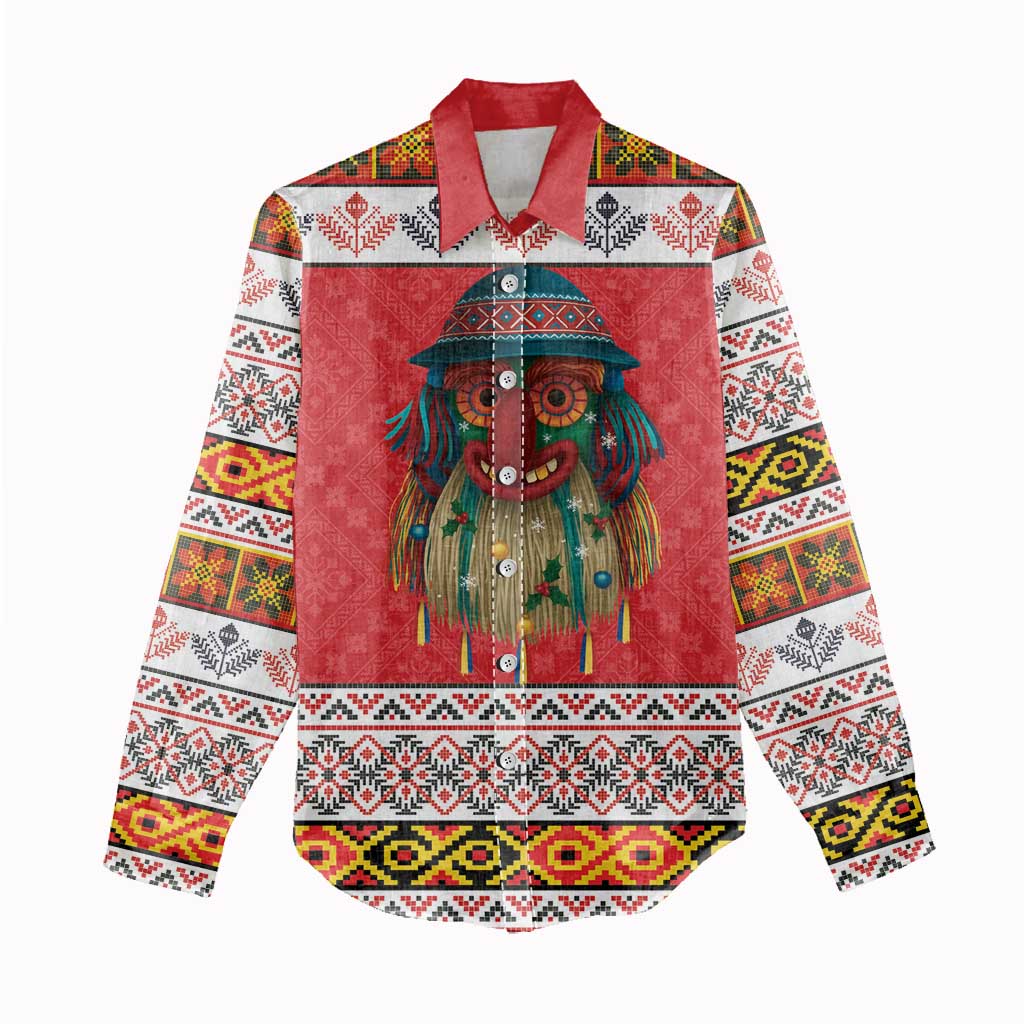 Personalized Romania Christmas Women Casual Shirt Romanian Folk Mask - Wonder Print Shop