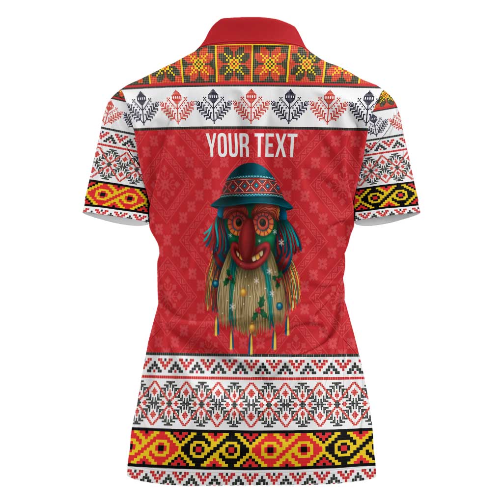 Personalized Romania Christmas Women Polo Shirt Romanian Folk Mask - Wonder Print Shop
