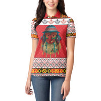 Personalized Romania Christmas Women Polo Shirt Romanian Folk Mask - Wonder Print Shop