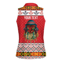 Personalized Romania Christmas Women Sleeveless Polo Shirt Romanian Folk Mask - Wonder Print Shop