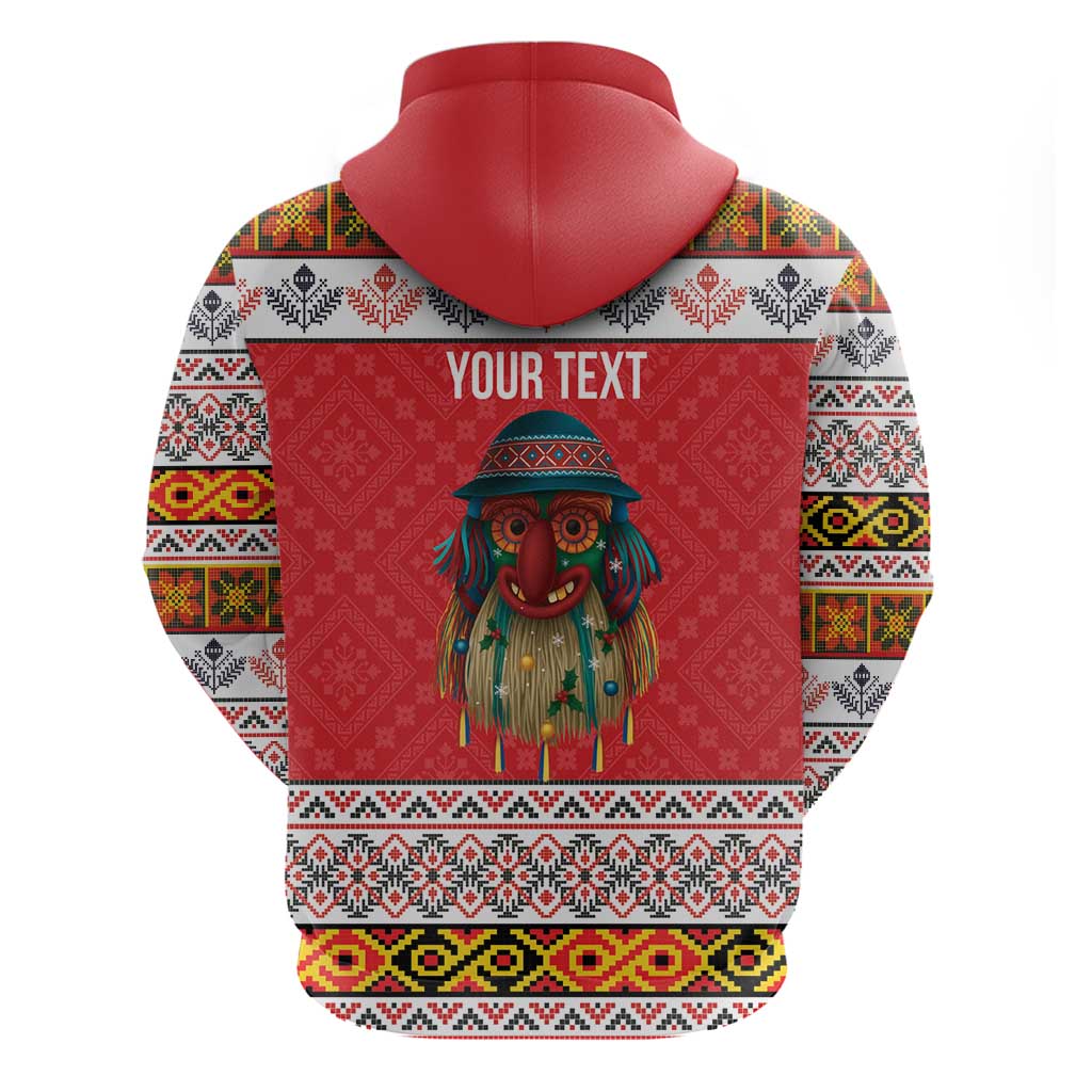 Personalized Romania Christmas Zip Hoodie Romanian Folk Mask - Wonder Print Shop