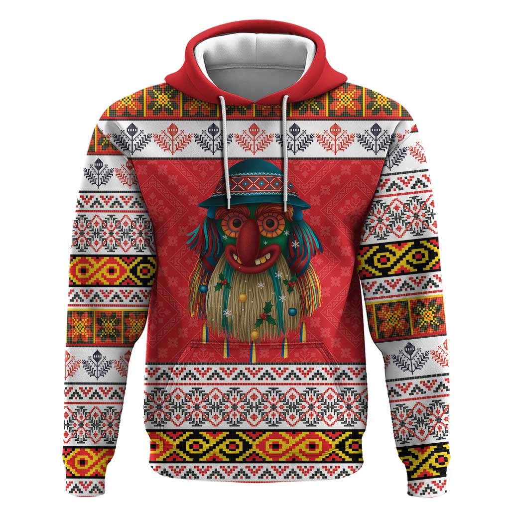 Personalized Romania Christmas Zip Hoodie Romanian Folk Mask - Wonder Print Shop