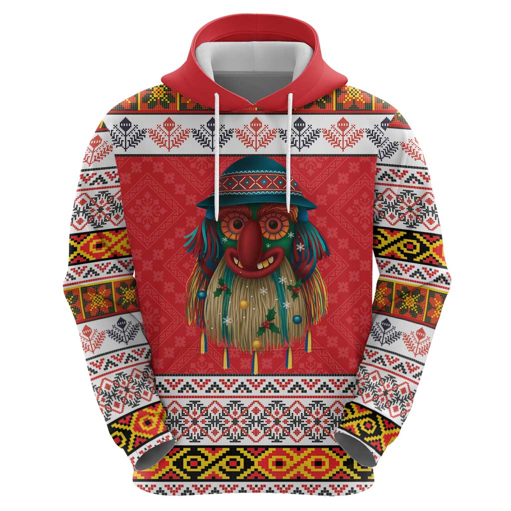 Personalized Romania Christmas Zip Hoodie Romanian Folk Mask - Wonder Print Shop