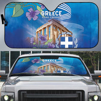 Greece Athens Auto Sun Shade Viola Odorata with Emblem Design - Wonder Print Shop