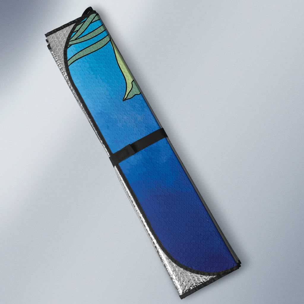 Greece Athens Auto Sun Shade Viola Odorata with Emblem Design - Wonder Print Shop