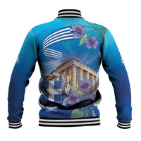 Greece Athens Baseball Jacket Viola Odorata with Emblem Design - Wonder Print Shop