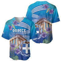 Greece Athens Baseball Jersey Viola Odorata with Emblem Design - Wonder Print Shop