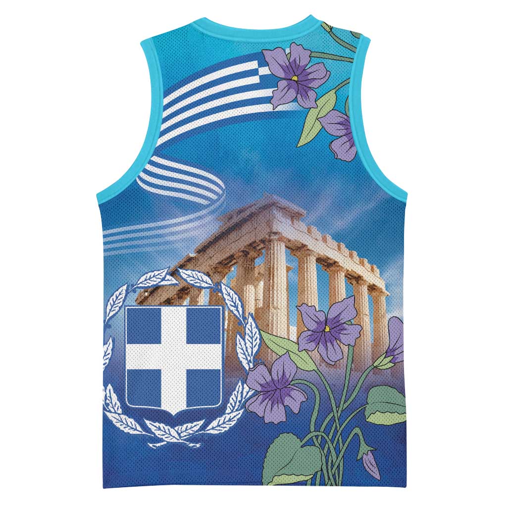 Greece Athens Basketball Jersey Viola Odorata with Emblem Design - Wonder Print Shop